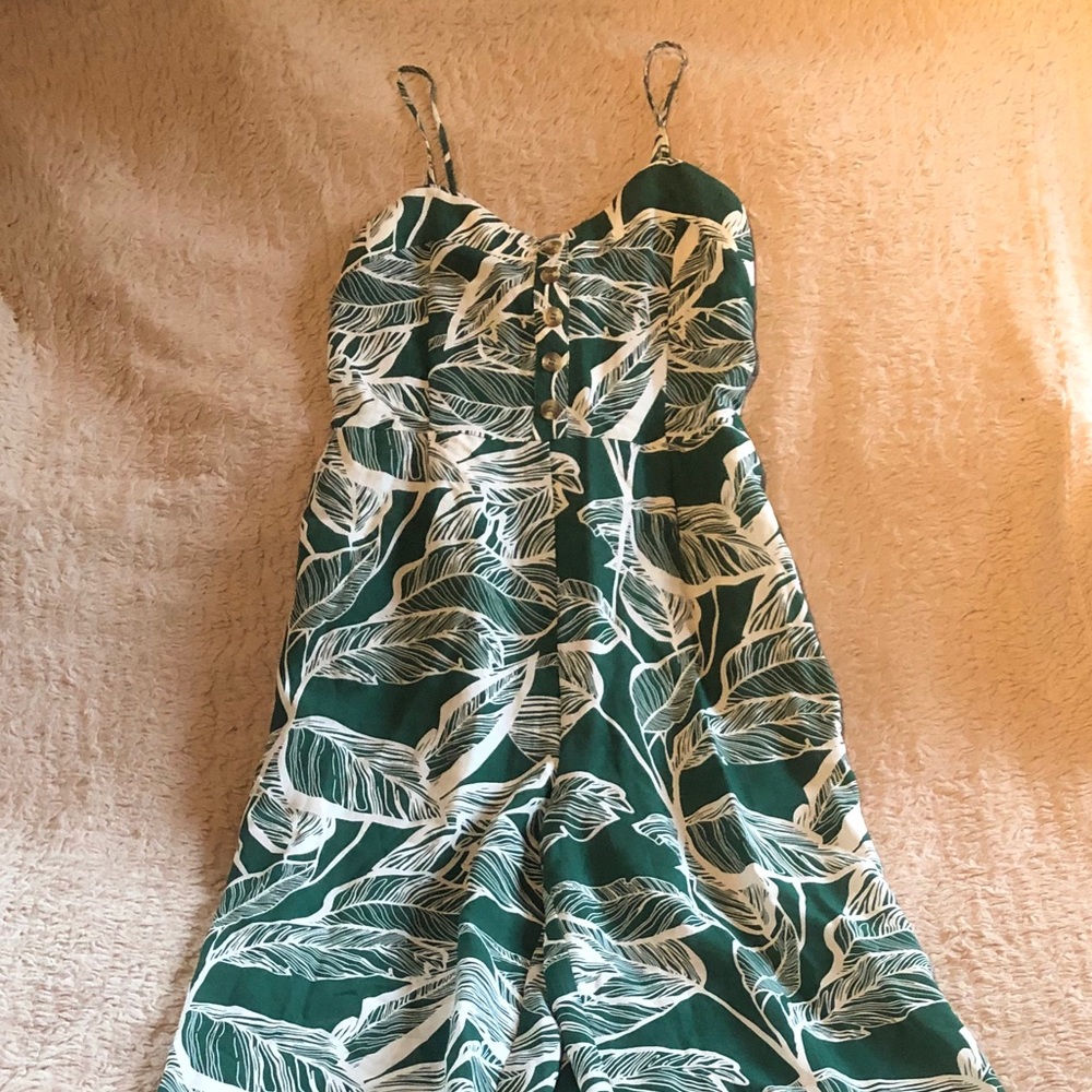 Palm tropical print jumpsuit